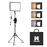 NiceVeedi 1-Pack Photography Lighting Kit, 2800-6500K Bi-Color LED Video Light Kit, Dimmable Studio Light with Tripod Stand & Phone Holder, Light for Video Recording, Game Streaming, YouTube