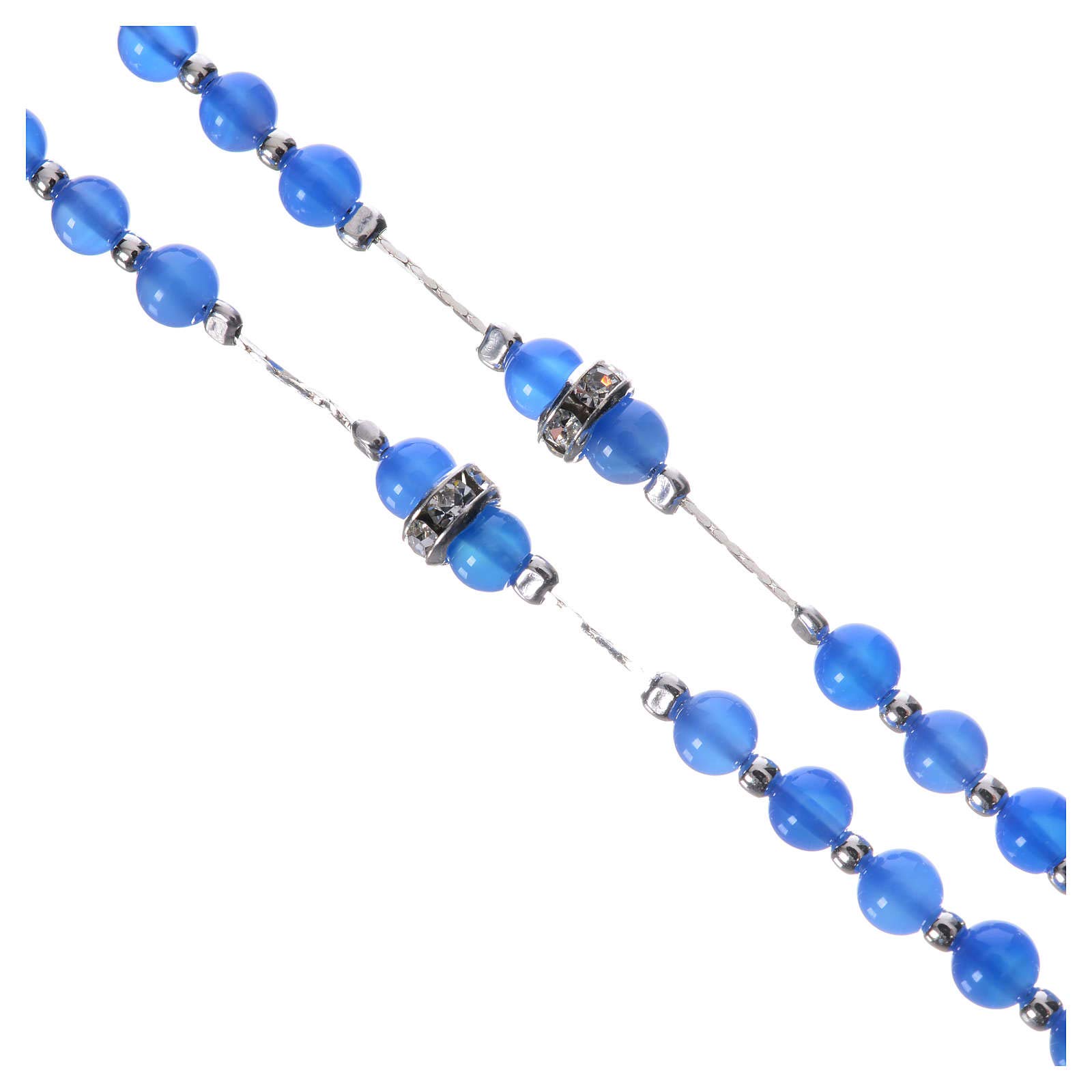 Chapelet Argent 925 Et Lapis-lazuli – Croix En Argent, Perles Hématite, 58 Cm