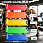 Resistance Bands, 5 Pcs Exercise Bands for Women Men, Elastic Workout Bands for Pilates, Physical Therapy, Strength Training, Yoga, Home, Gym