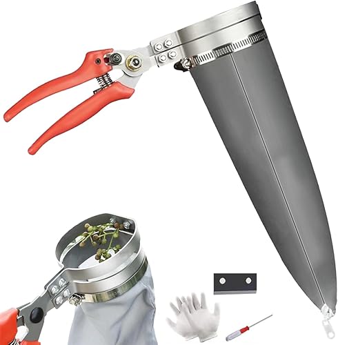 WLSANX Recogedor de pimienta, recolector de cereza de bayas, agarrador de frutas, artilugios de jardinería, cuchillas reemplazables, selector