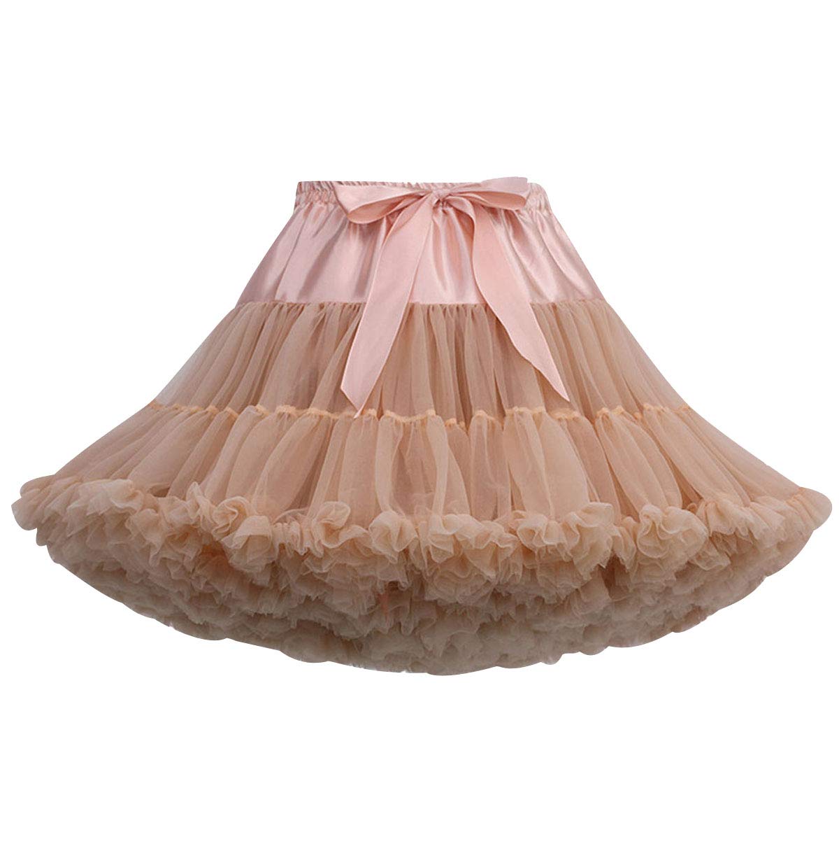 Womens Tutu Skirt Adult Puffy Fancy Dress Tutu Skirts Tutus For Women Ruffle Fluffy Tulle Skirts For Adults Layered Tutu Underskirt Petticoat Tutu Costumes Ballet Dance Tutus Birthday Party Khaki