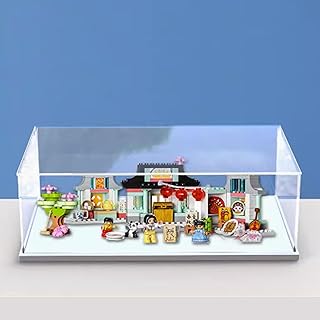 Display Box Compatible with Lego 10411 Learn About Chinese Culture Dustproof Display Case, Model Collectibles Display Case (No Lego Model) (White)