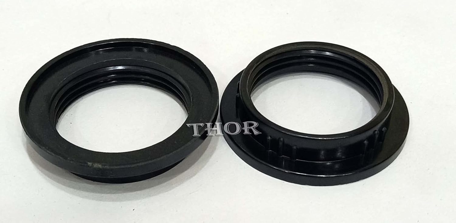 Lamp Shade And Light Ring Collar Black Replacement Adapter Ring for E26 Light Socket Set of 2 Rustic Vintage Home Decor Gifts