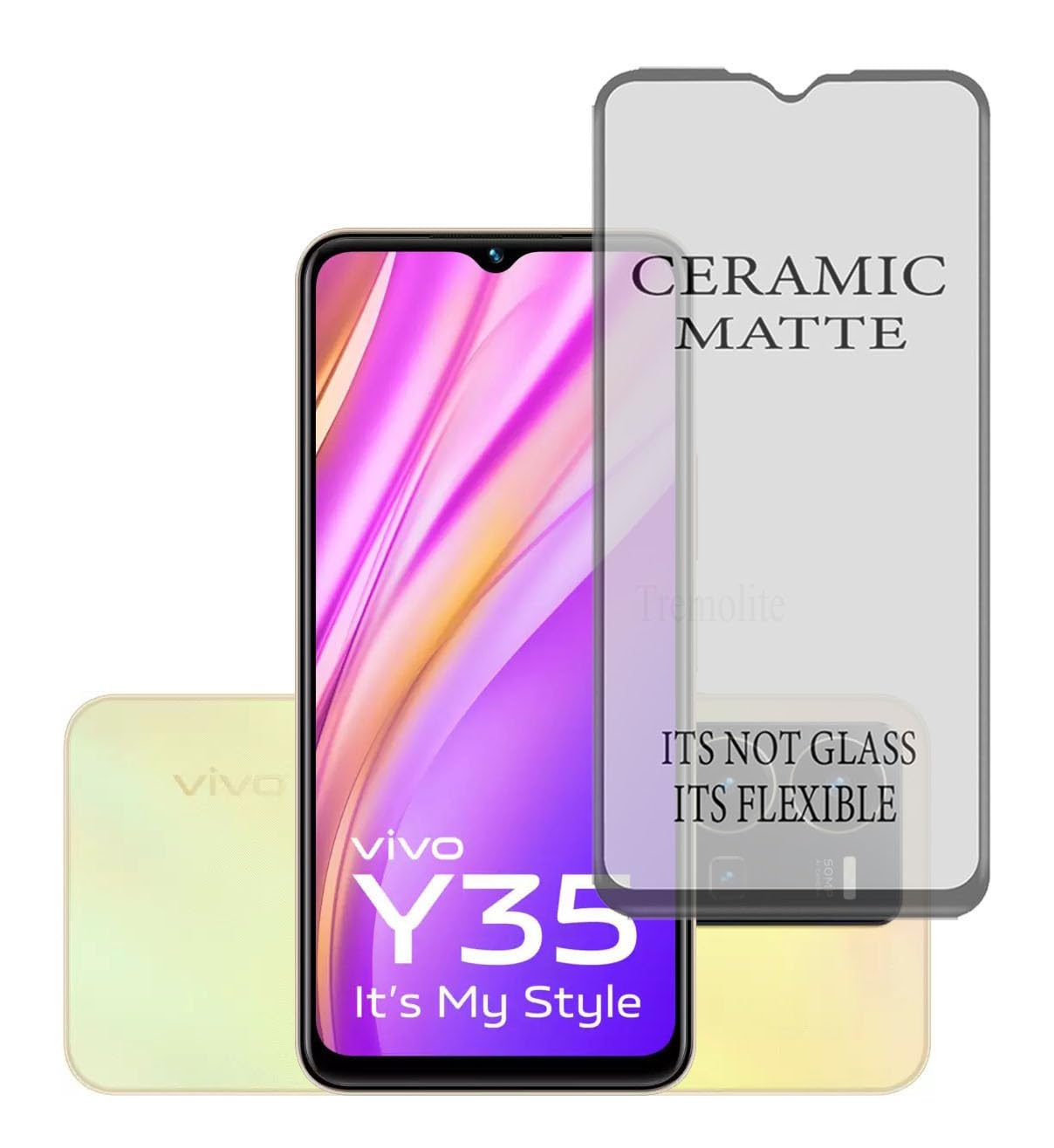 Tremolite Ceramic Matte Unbreakable Flexible Screen Guard Protector for Vivo Y35 2022 Edge to Edge Full Coverage, Pack of 1 (B0CRLDR1RN) Amazon Price History, Amazon Price Tracker