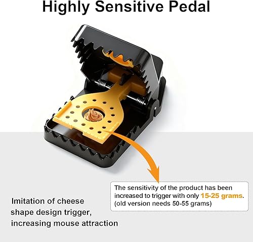 Miniatura 3 de Versión actualizada 2025 Paquete de 6 trampas para ratones, trampas grandes para ratones para interiores para el hogar, trampas para ratones de alta