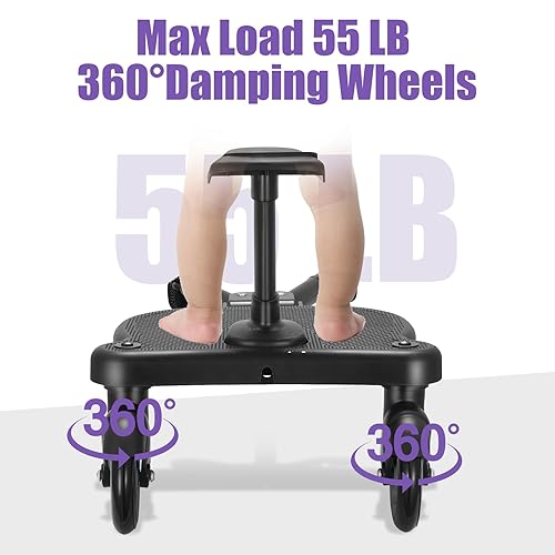 Miniatura 6 de Tabla universal para cochecito, 2 en 1, para sentarse y pararse con asiento desmontable, tabla para cochecito adecuada para el 99% de los