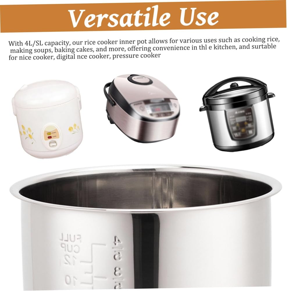 Persistence Olla Interior de Acero Inoxidable para Olla Arrocera de 5 L, con Báscula, Ideal para Arroz Perfecto