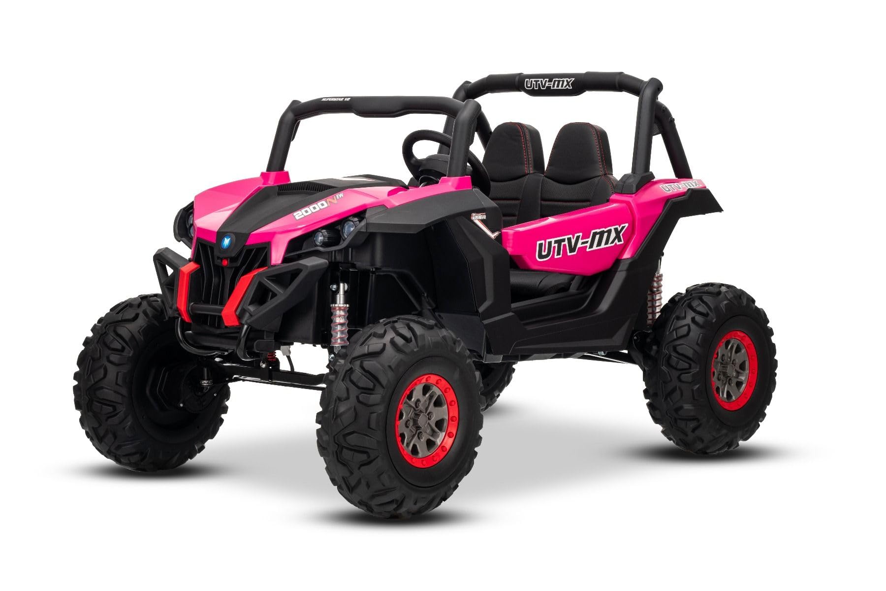 4x4 Voiture électrique Enfants Buggy 24V 2 Places Neuf RSX, Rose, véhicule électrique avec télécommande 2.4Ghz pour 3-8 Ans, Batterie Lithium, 4x45W, MP3/USB/AUX, LED Avant et arrière