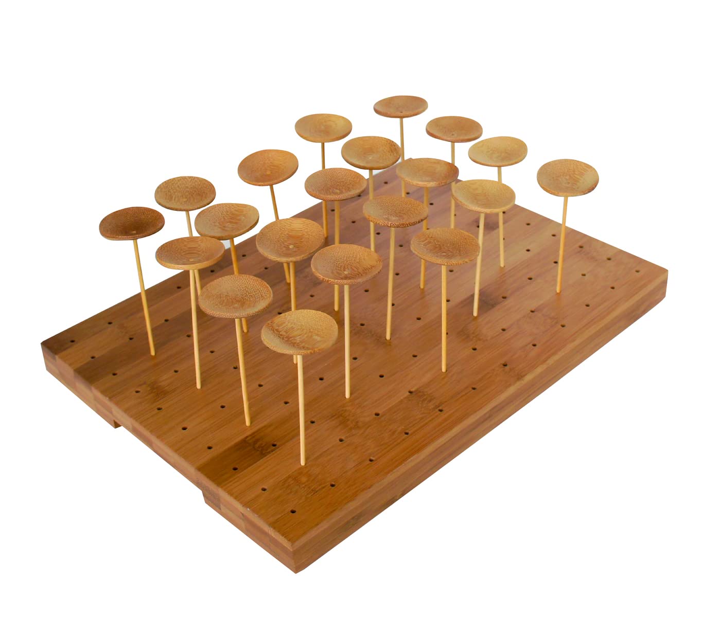 PacknWood Rectangular Bamboo Skewer Display,Skewer Holder Bamboo,Holds 120 Bamboo Skewers/Picks,Bamboo Skewer Stand-Pick Stand Food Display- (13.8" x 9.9")