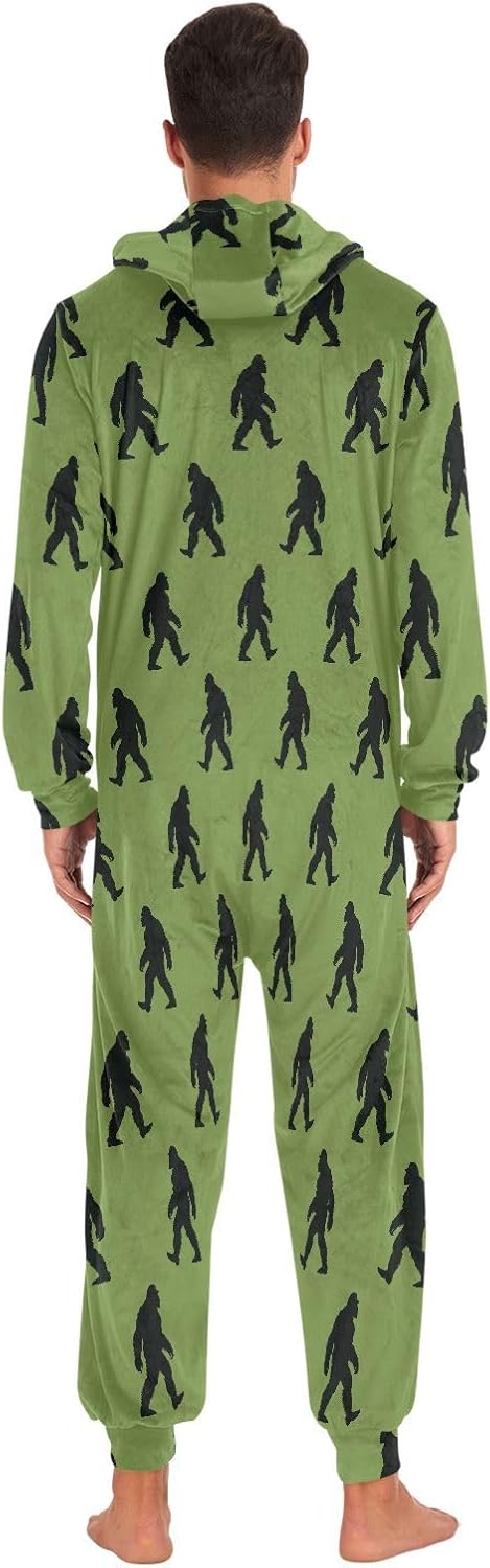 Adult Onesie Pajamas for Women Men One-Piece Costume Hooded Sleepwear Jumpsuit S-XL