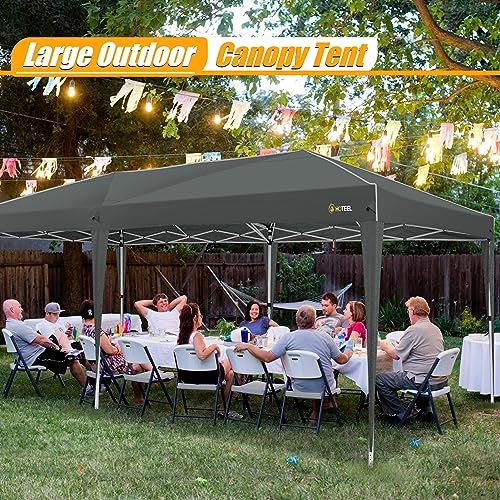Image of HOTEEL 10x20 Pop up Canopy Tent with Sidewalls, One Push Outdoor Waterproof Tents for Parties with Reinforce Rod, Sandbag, Easy Setup Event Tent Shelter for Backyard, Camping, Market, Black
