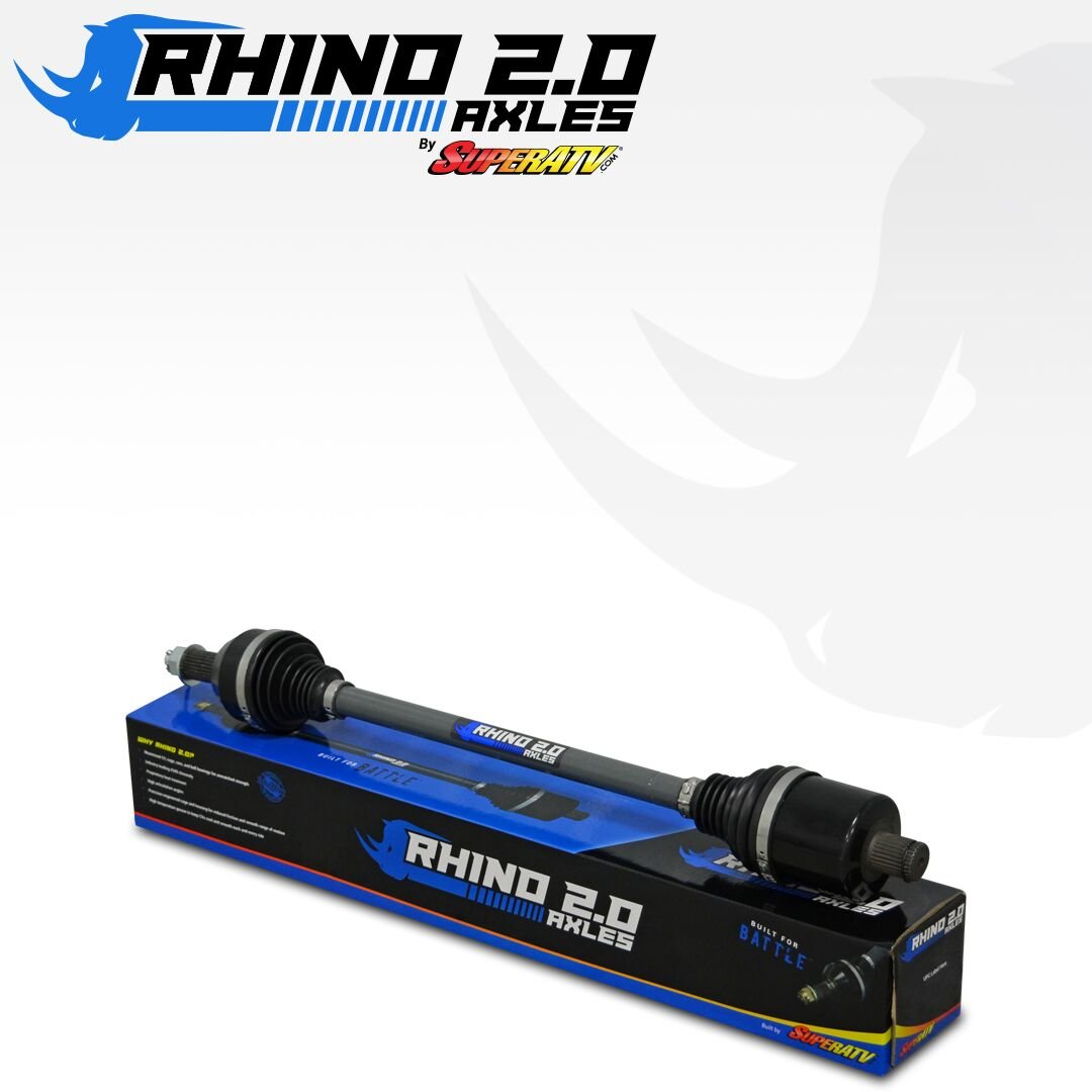 SuperATV Heavy Duty Rhino 2.0 Can-Am Maverick X3 Front Left Axle - 64 Inch Wide Constructed with Chromoly Steel Non Smart-Lok Operates at high CV angles See Fitment product thumbnail 3