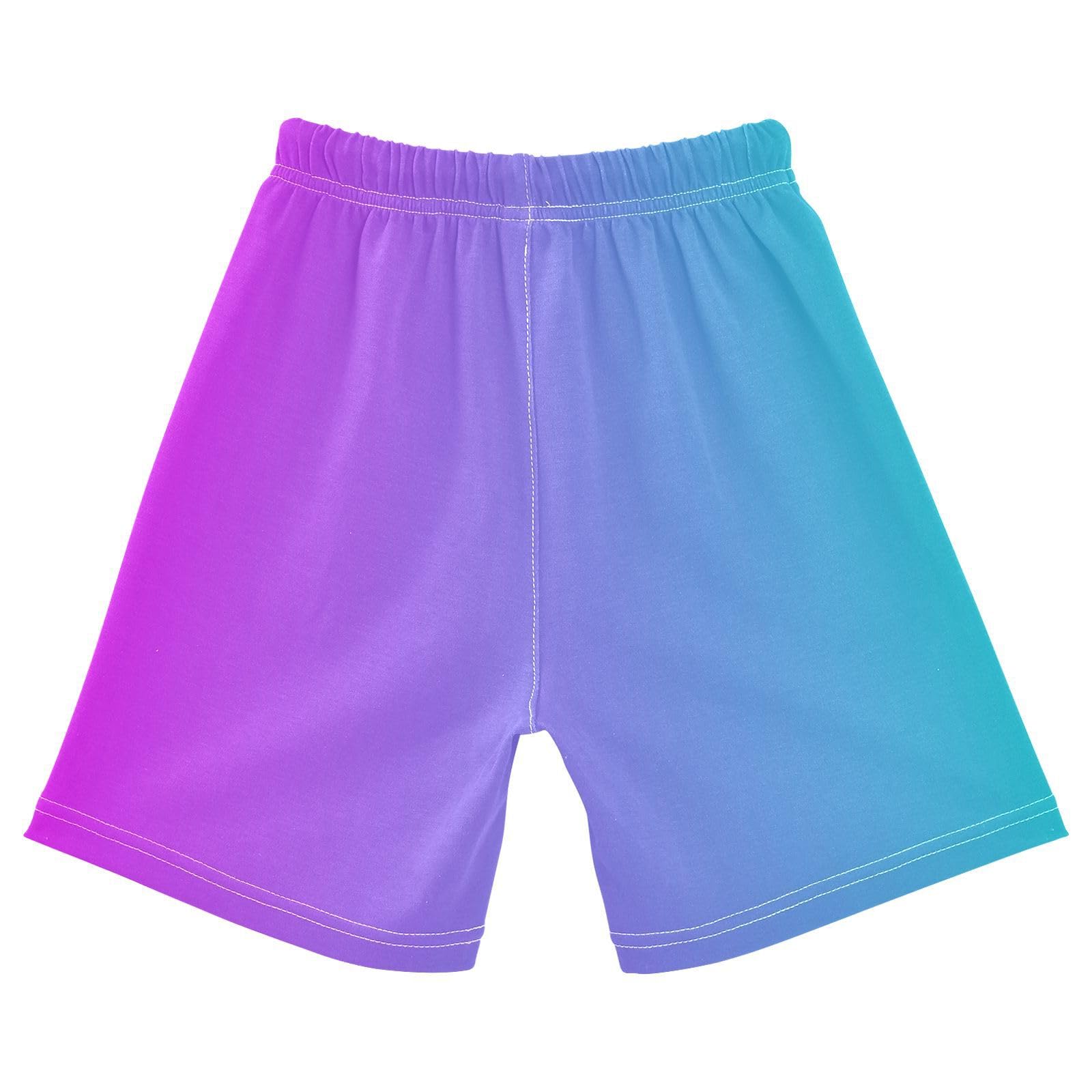 J JOYSAY Blue Teal Pink Gradient Toddler Baby Boy Shorts Running Athletic Shorts with Drawstring Elastic Waist Boys Athletic Shorts for 2T Toddler Baby