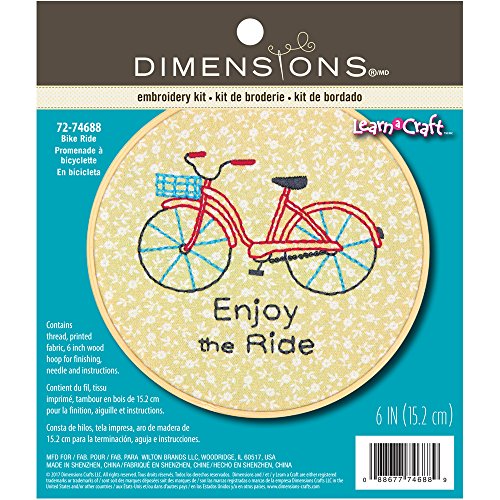 Image of Dimensions 'Enjoy the Ride' Mini Embroidery Kit for Beginners, 6''
