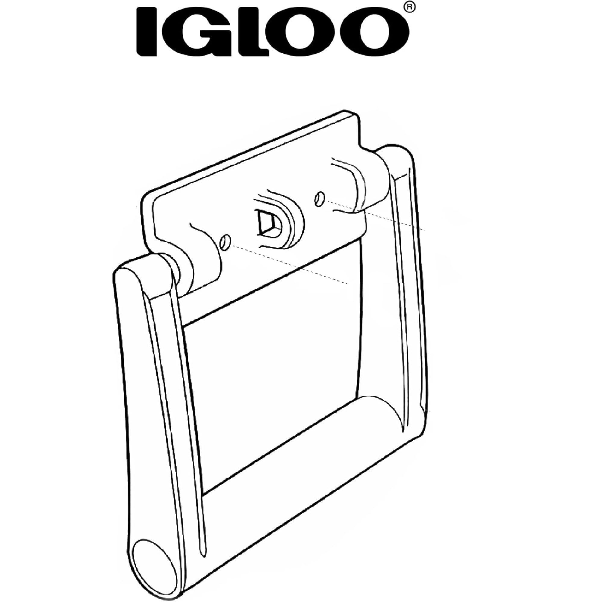 Igloo Poignée pivotante en caoutchouc confortable de qualité supérieure, refroidisseurs de 25 à 75 litres, blanc (1 poignée)