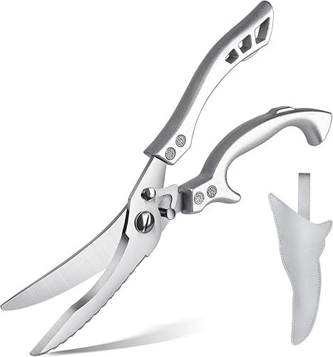 PURPLEBIRD Tijeras para aves de corral resistentes, tijeras de cocina aptas para lavavajillas, tijeras de cocina para cortar carne, tijeras de