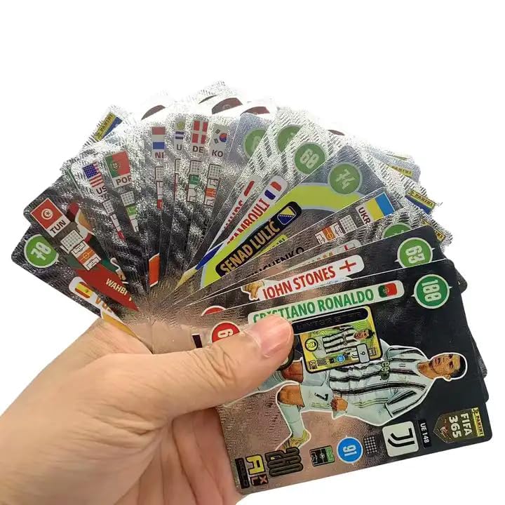 World Cup Soccer Star Card 55Pcs Soccer Trading Cards Gold Foil Cards Silver Sports Souvenirs No Repetition Birthday Kids Men(Silver) — photo 2