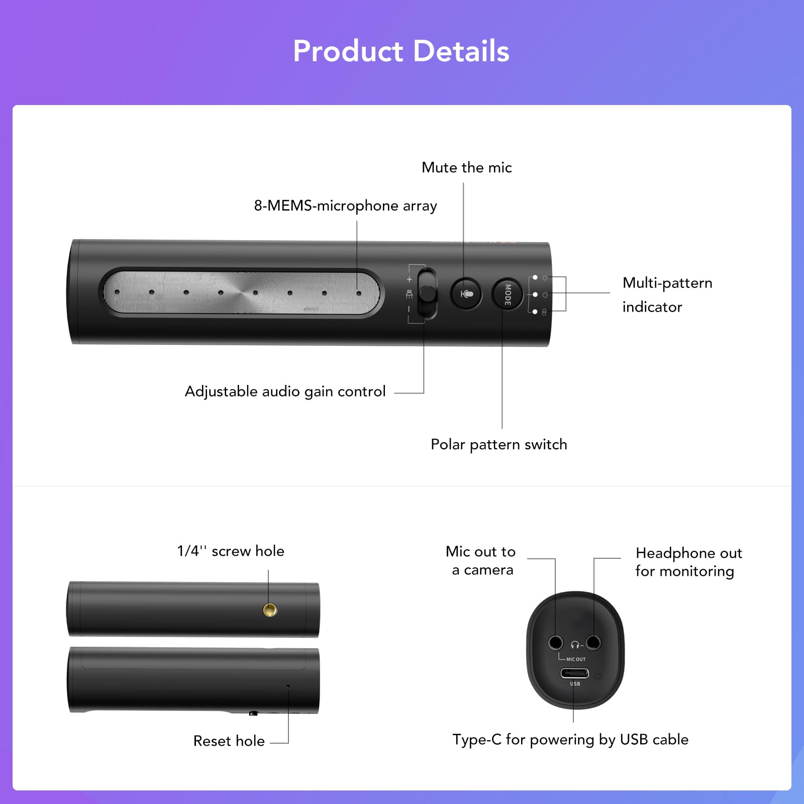 Amazon.co.jp: NUROUM NearStream AM10U USBマイク 音量とミュート