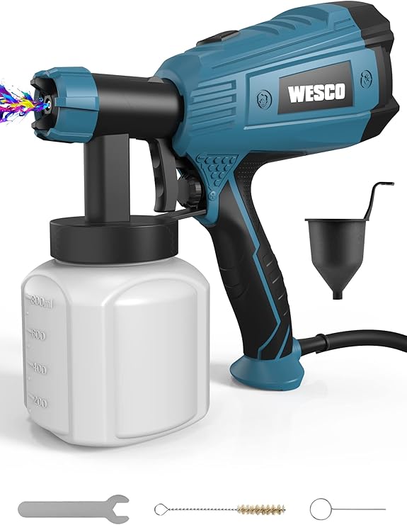 Paint Sprayer,WESCO 500W DIY Electric Spray Gun with 3 Spray Patterns