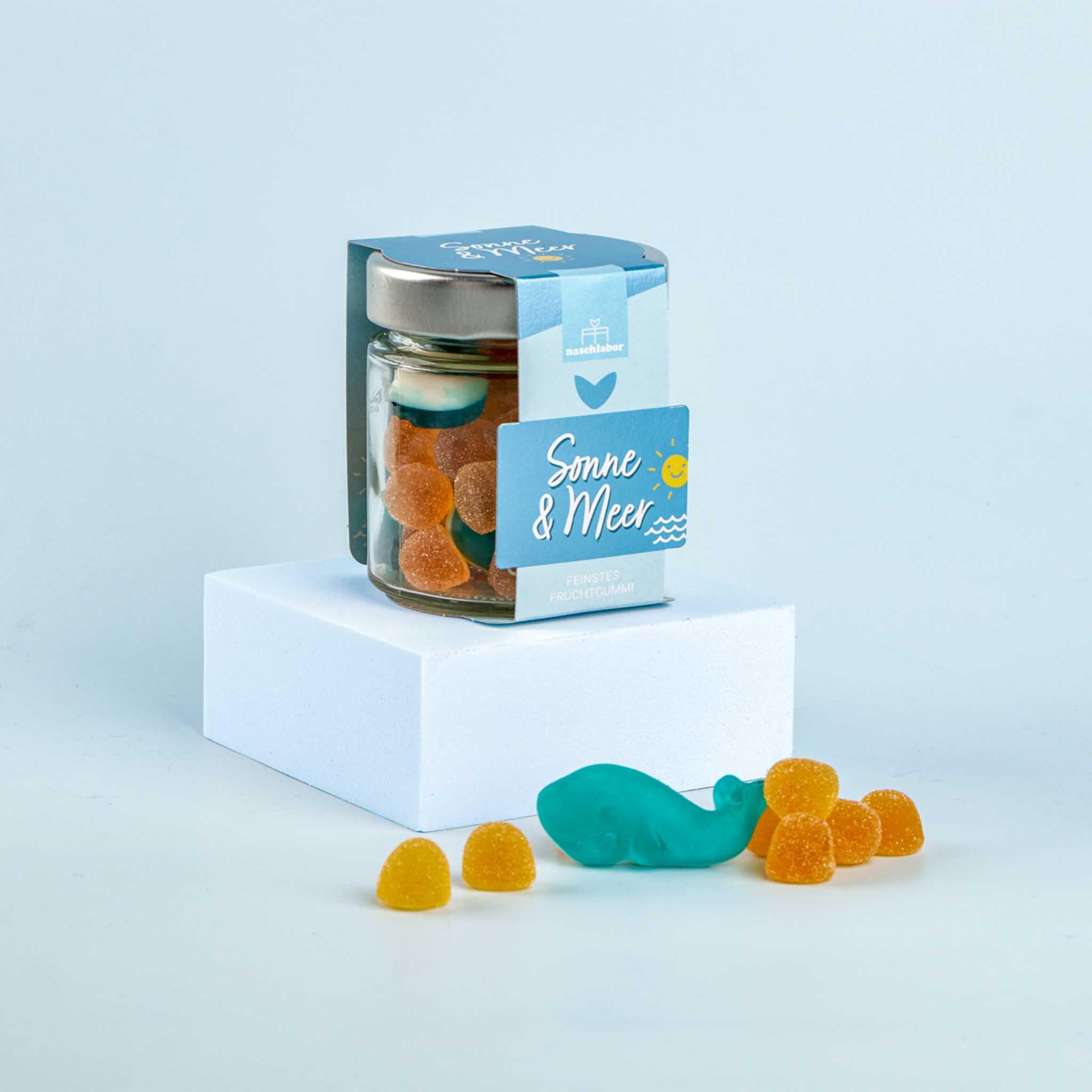 Fruchtgummi Geschenkglas Sonne & Meer 120g | Geschenk für die Liebsten | Das Mitbringsel für deine Freunde | Sommer | Strandparty | Vitamin Sea | Perfekt für sonnige Tage | Für Sommerliebhaber