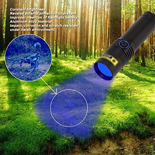 Lanterna UV de 365nm, saída de 3000mW de luz negra, tocha portátil, brilho forte profissional, portá