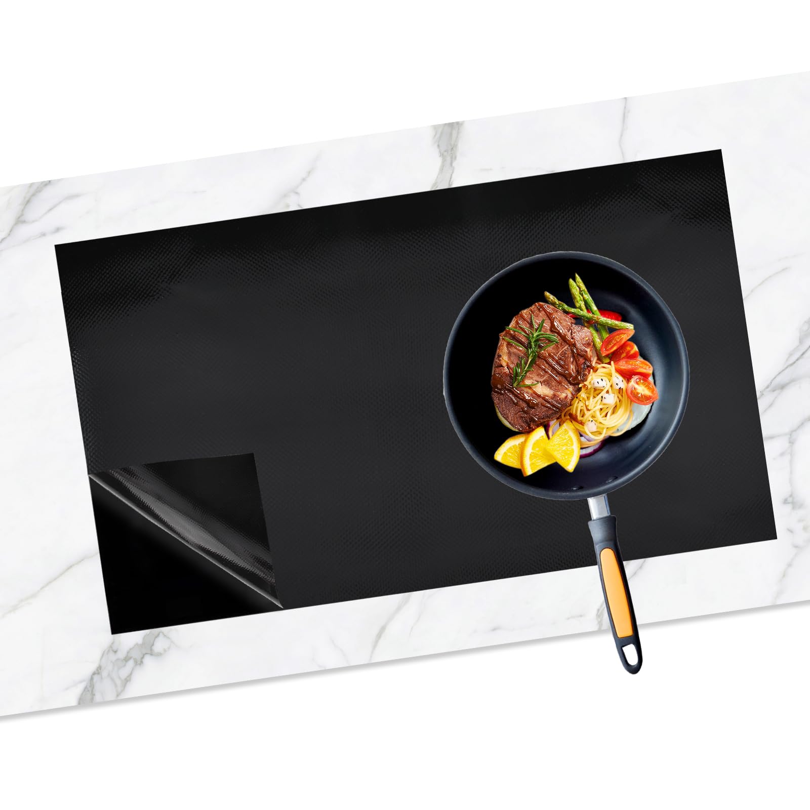 Vaskula 54x90cm Tappetino Protettivo per Piano Tappetino Induzione Piano Cottura Riutilizzabile Copri PianoInduzione Resistente al Calore Antiscivolo Antigraffio