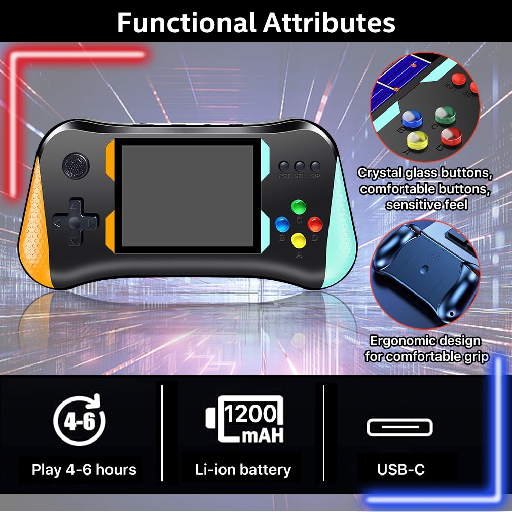 Amazon | ハンドヘルドゲーム機、3.5インチのポータブルハンドヘルド