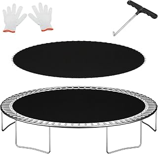 Liliful Replacement Trampoline Mat Round Trampoline Pad Replacement Spring Mats Waterproof Jumping Pad Trampoline Parts with Spring Hook and Gloves, Fits Trampoline, Not Include Spring (12 ft)