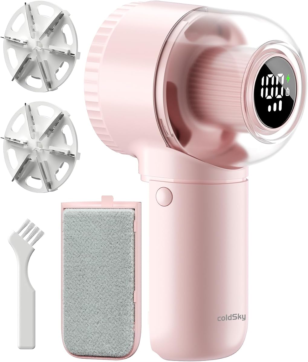 Fabric Shaver, 𝟮 𝗶𝗻 𝟭 Rechargeable Lint Remover with Brush, Large Sweater Shaver with Digital Display, 3 Speeds Lint Shaver, 6-Leaf Blades Lint Remover for Clothes, Sofa, Bedding, Pink | Digital Display, 3 Speeds, 6-Leaf Blades, 1200mAh Rechargeable Lint Shaver for Clothes, Sofa, Bedding,Purple