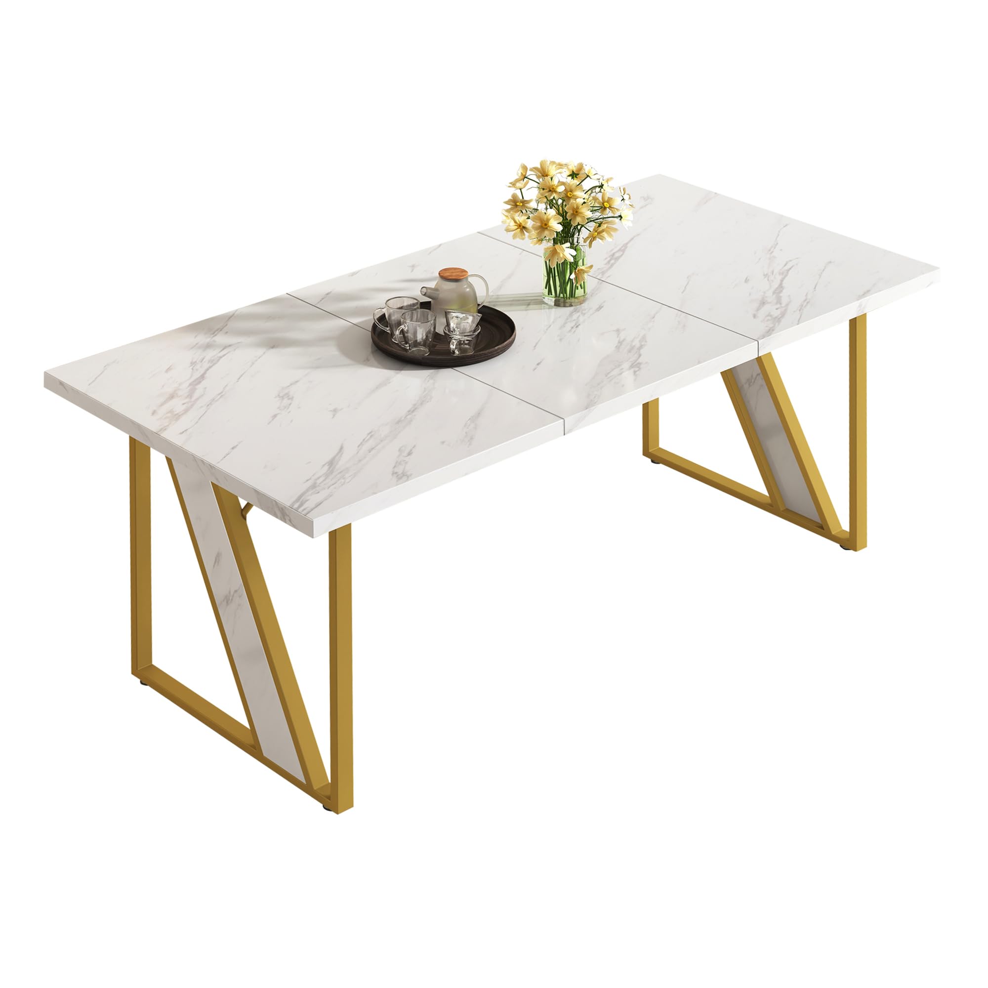 Table à manger blanche gain de place 160x80 cm pour recevoir 4 invités confortablement