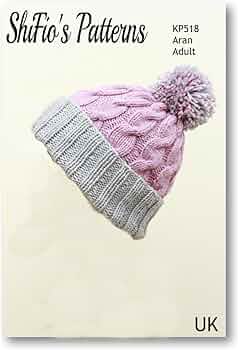 Knitting Pattern for Ladies Aran Hat, Cabled Aran Hat