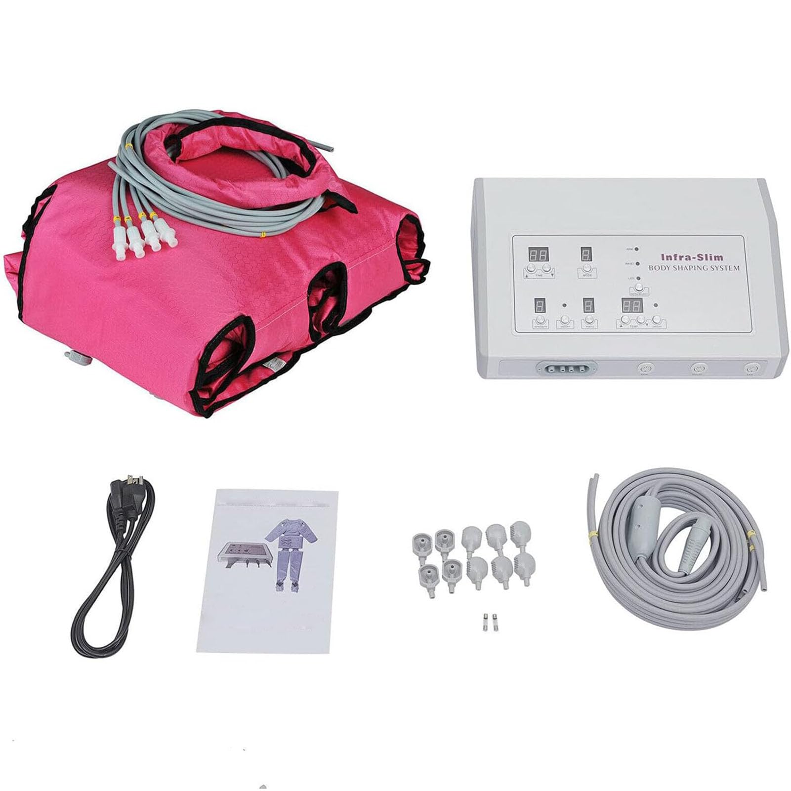Máquina de belleza eléctrica para masaje de presión corporal completa con drenaje linfático, masajeador de brazos y cuello con compresión de aire y masajeador circulatorio de intensidad ajustable