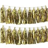 30pcs Paper Tassels Garland Banner Tissue Paper Tassel DIY Hanging Paper Decorations Party Tassel Garland Decor Baby Shower Nursery Wedding Festival Baby Shower Decoration(30, Gold)