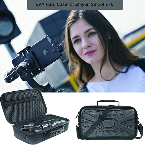 Miniatura 7 de Estuche de transporte para almacenamiento de viaje, bolsa de hombro para Zhiyun Smooth 5 estabilizador de cardán profesional, impermeable y a prueba