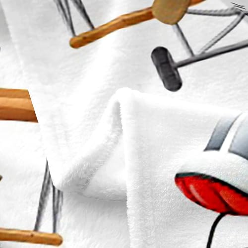Miniatura 3 de Manta de forro polar para niños para todas las estaciones, manta de forro polar de avión de dibujos animados para niños, manta de franela ligera y