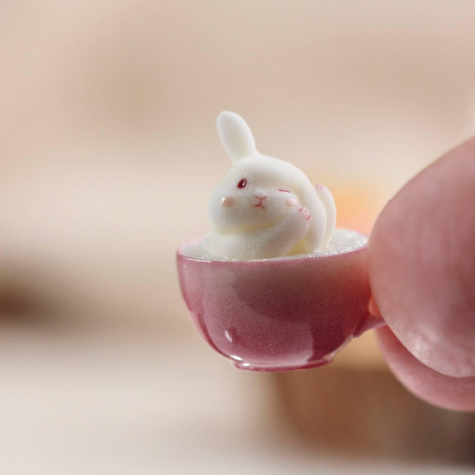 Ciondolo con Coniglio in una Tazza Carino Ciondolo a Forma di Coniglio Mini Pendenti per Ragazze, Collezionisti, Uso Quotidiano, style to 2