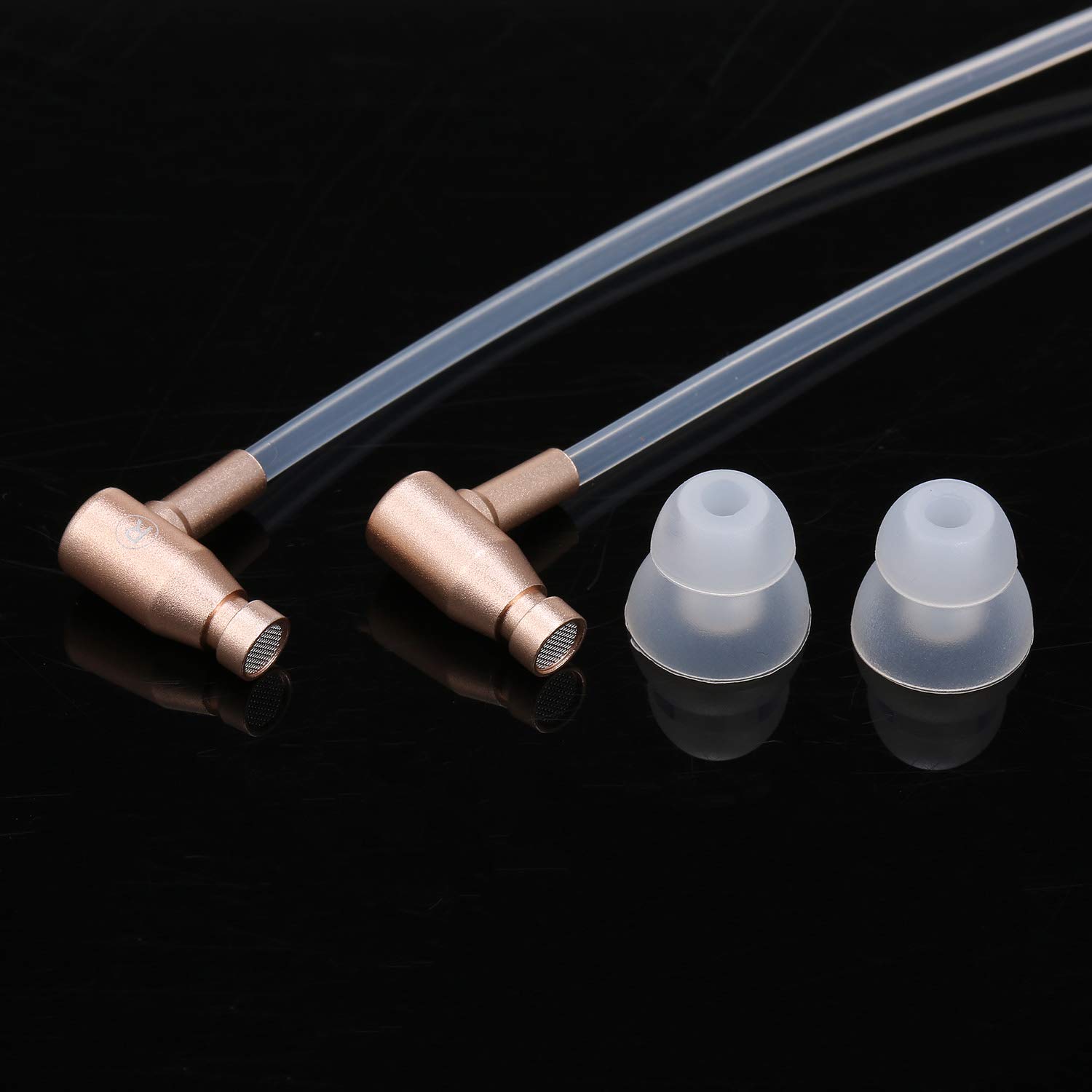 Docooler - Auricolari con tubo d'aria anti-radiazione in-ear senza emf, con microfono e controllo del volume, compatibile con dispositivi intelligenti