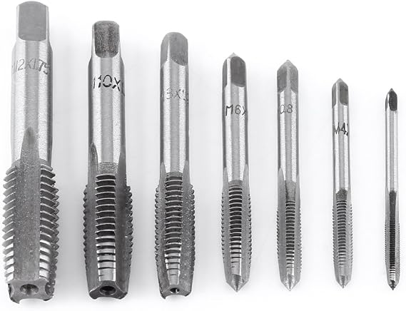 7pcs Metric Thread Tap Steel Threading Tapping Tool Thread Cutter Tool for Metal Threading Bit M3 M4 M5 M6 M8 M10 M12