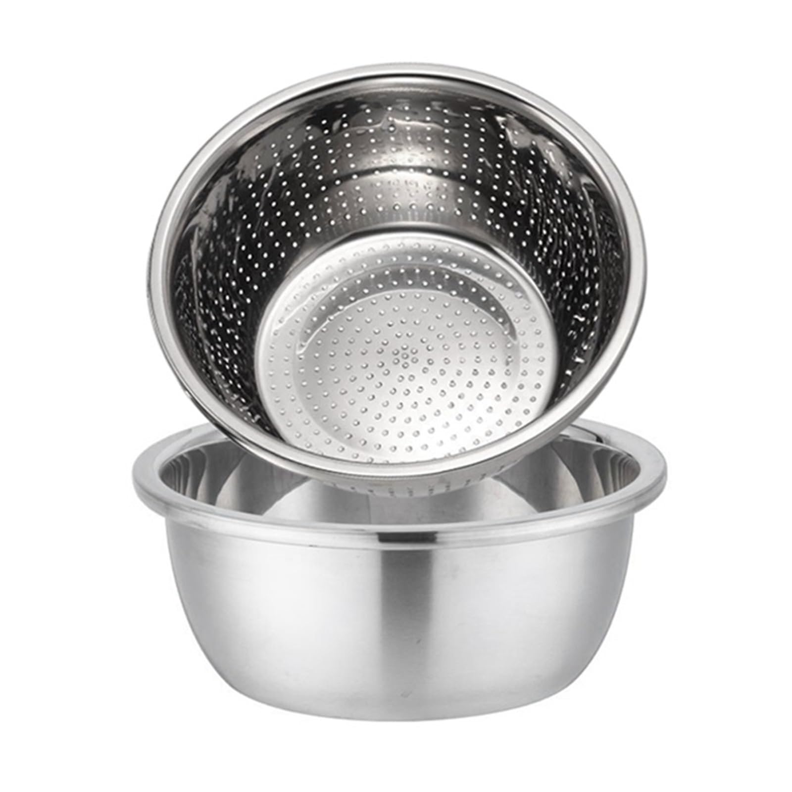 2 tazones de acero inoxidable for mezclar, ensaladera, cuencos de metal con filtro de agua, cuenco de acero inoxidable fácil de usar, 28 cm Bol Acero Inoxidable