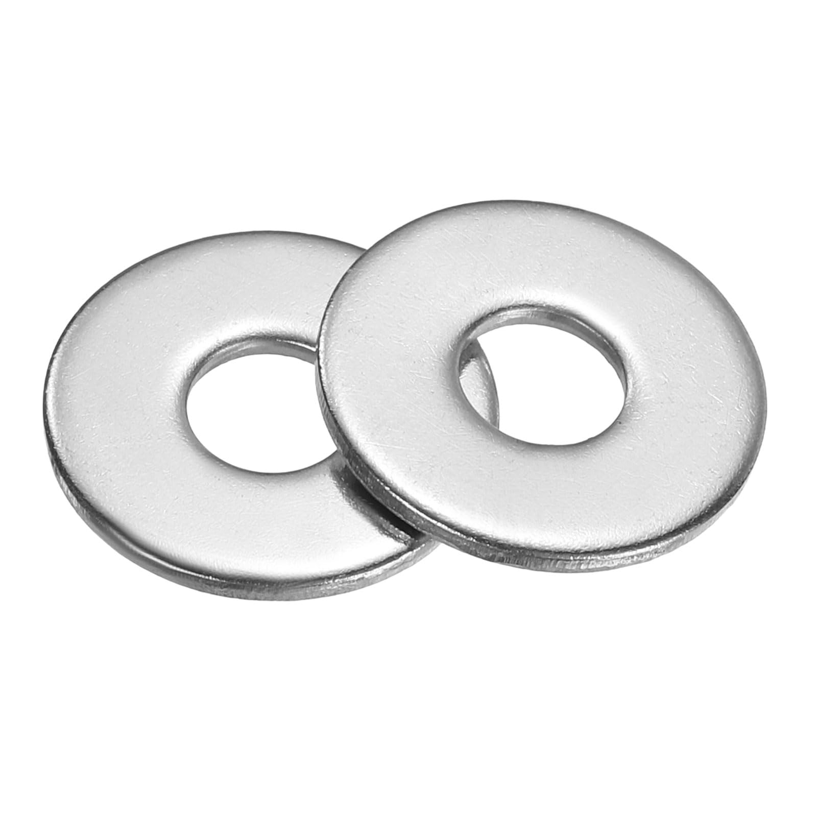 sourcing map 80Pcs Flat Washers, M5x15x1.2mm 304 Stainless Steel Washer Flat for Screws Bolts, Automotive, Construction, Industrial, Silver Tone