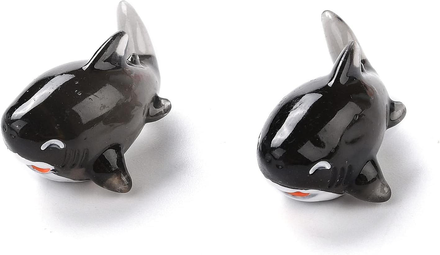 Stiesy 20 Pcs Miniature Black 3D Shark Resin Figures Realistic Marine Animal Decor for Micro Landscaping, Fairy Garden Accessories and DIY Craft Supplies image 2