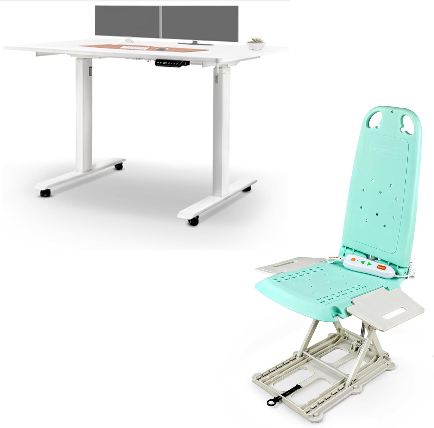 SuperHandy GoRise LT Bath Lift & Standing Desk Adjustable Height (48'' x 30'')（Bundle Deal）