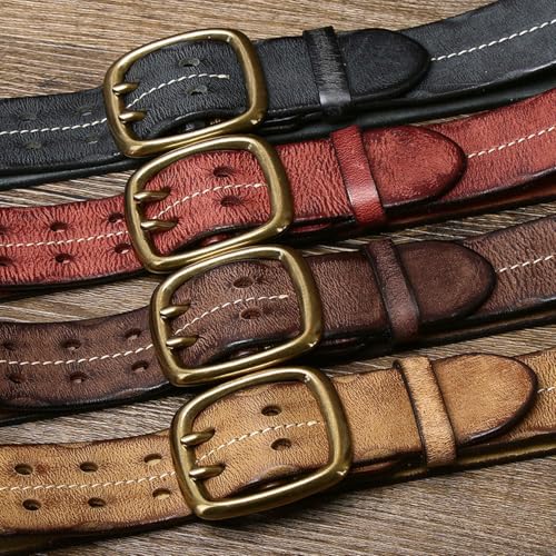 Leather Work Belt For Men, 1.5" Wide Double Prong Full Grain Leather Adjustable Country Casual Belt For Jeans4
