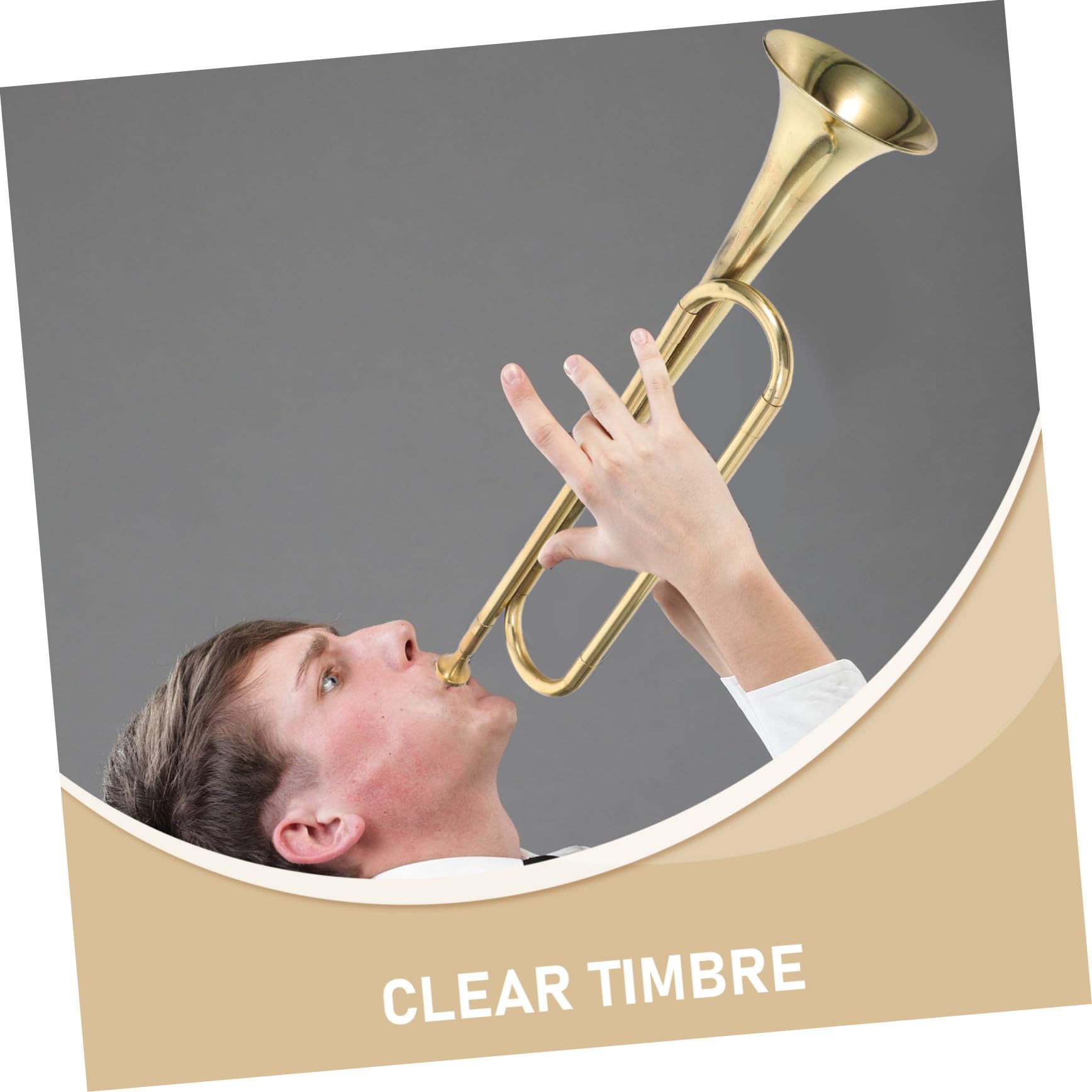 STOBAZA Tromba per Bambini in Metallo Oro Bocchino Casuale, Strumento Musicale Creativo e Conveniente per Principianti a Feste e Scuola Stili multipli