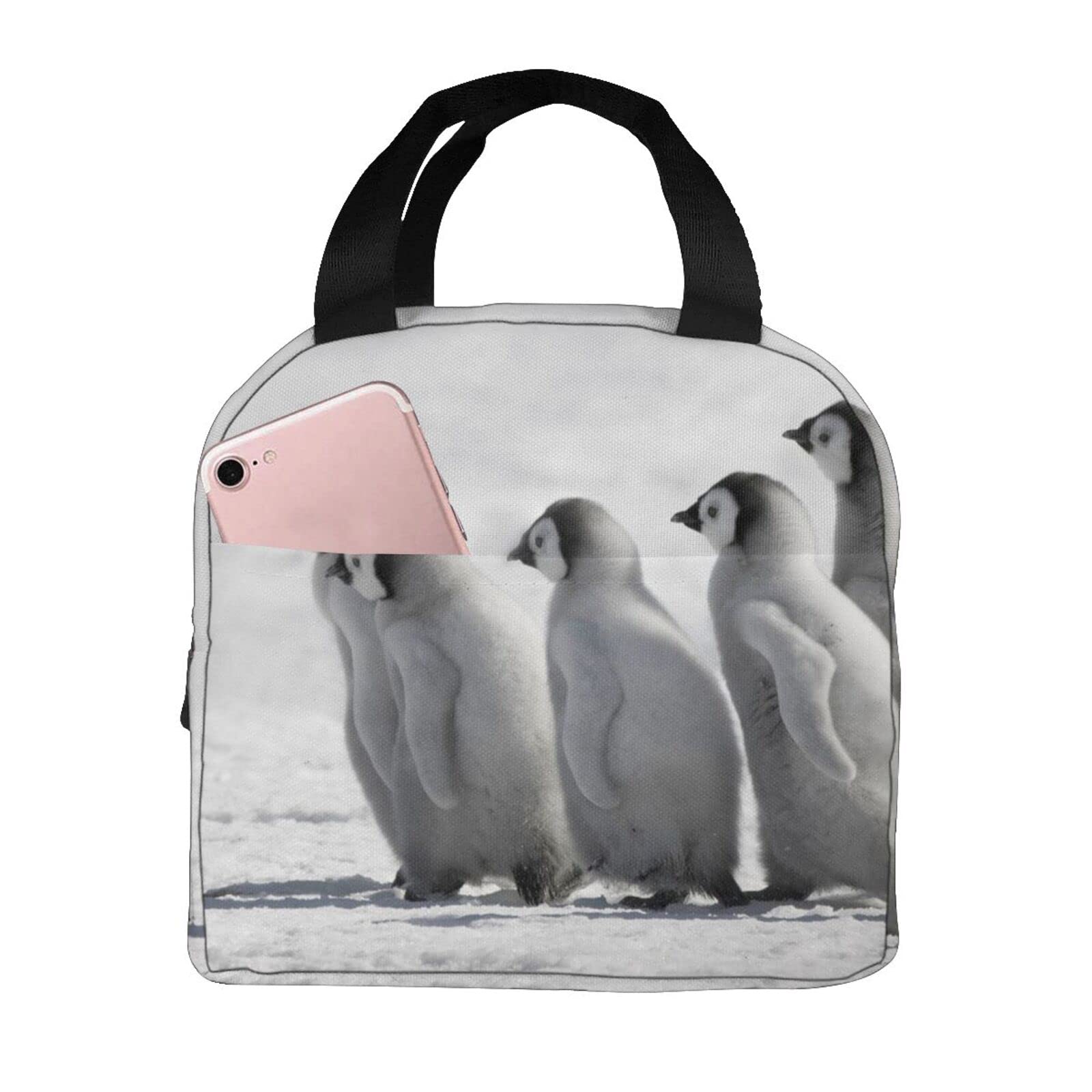 Borsa termica per il pranzo, graziosa borsa termica a prova di perdite, con pinguino, con animali attivi, impermeabile, per adolescenti, ragazze, ragazzi, unisex e adulti