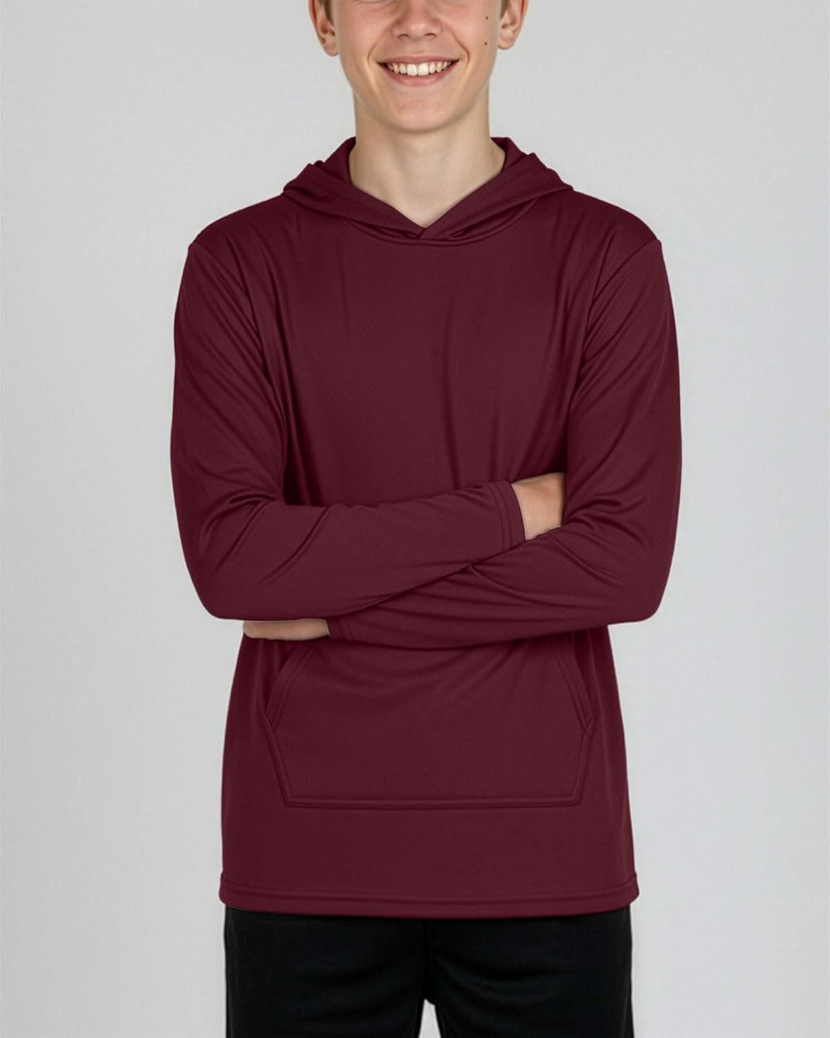 Real Essentials 3 Pack: Boys Hoodies – Youth Mesh Long Sleeve Sweatshirts with Pocket for Kids & Teens - Image 3