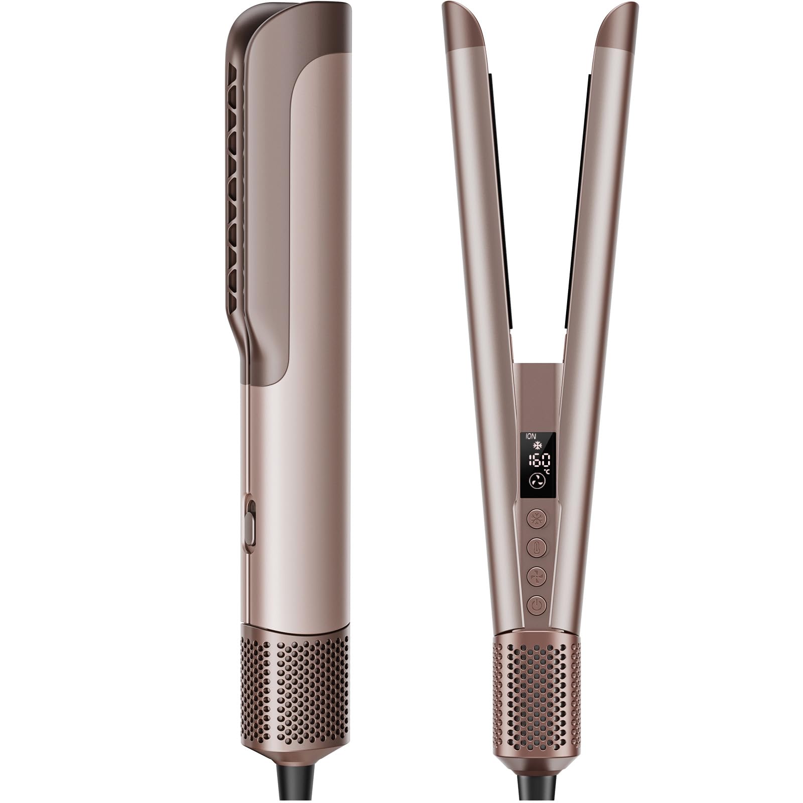 Airstraight Glätteisen Föhn 2in1 - Air Haarglätter für Nass-zu-Trocken Haar | Föhnen Glätten Gleichzeitig, 110.000 U/min, 1300W, Ionen, Keine Heißen Platten, Max 160°C, 4 Temp + 3 Stufen, Selbstreinigung