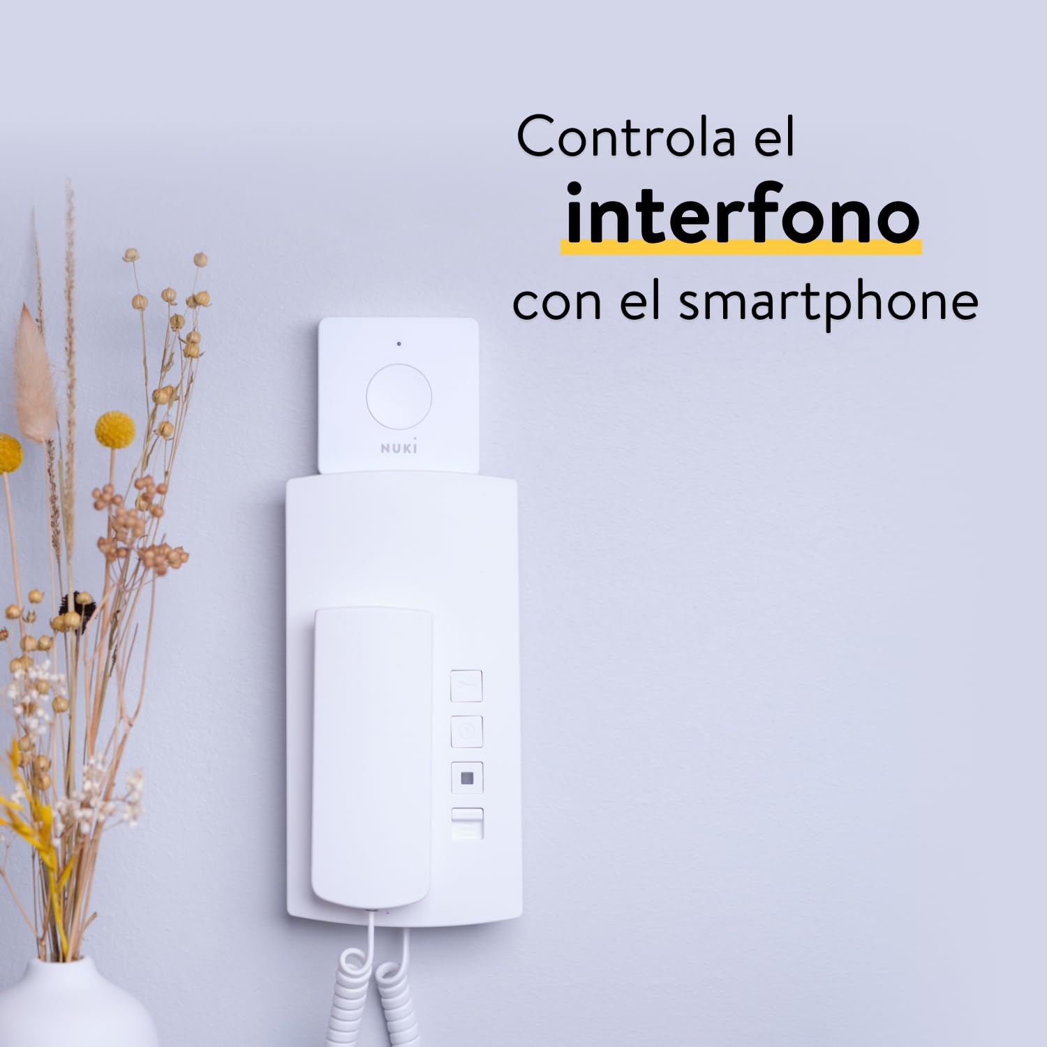 Nuki Opener, cerradura electrónica para edificios de apartamentos, controla tu interfono con el smartphone, abrepuertas automático, requiere Nuki Bridge WiFi, cerraduras inteligentes, blanco