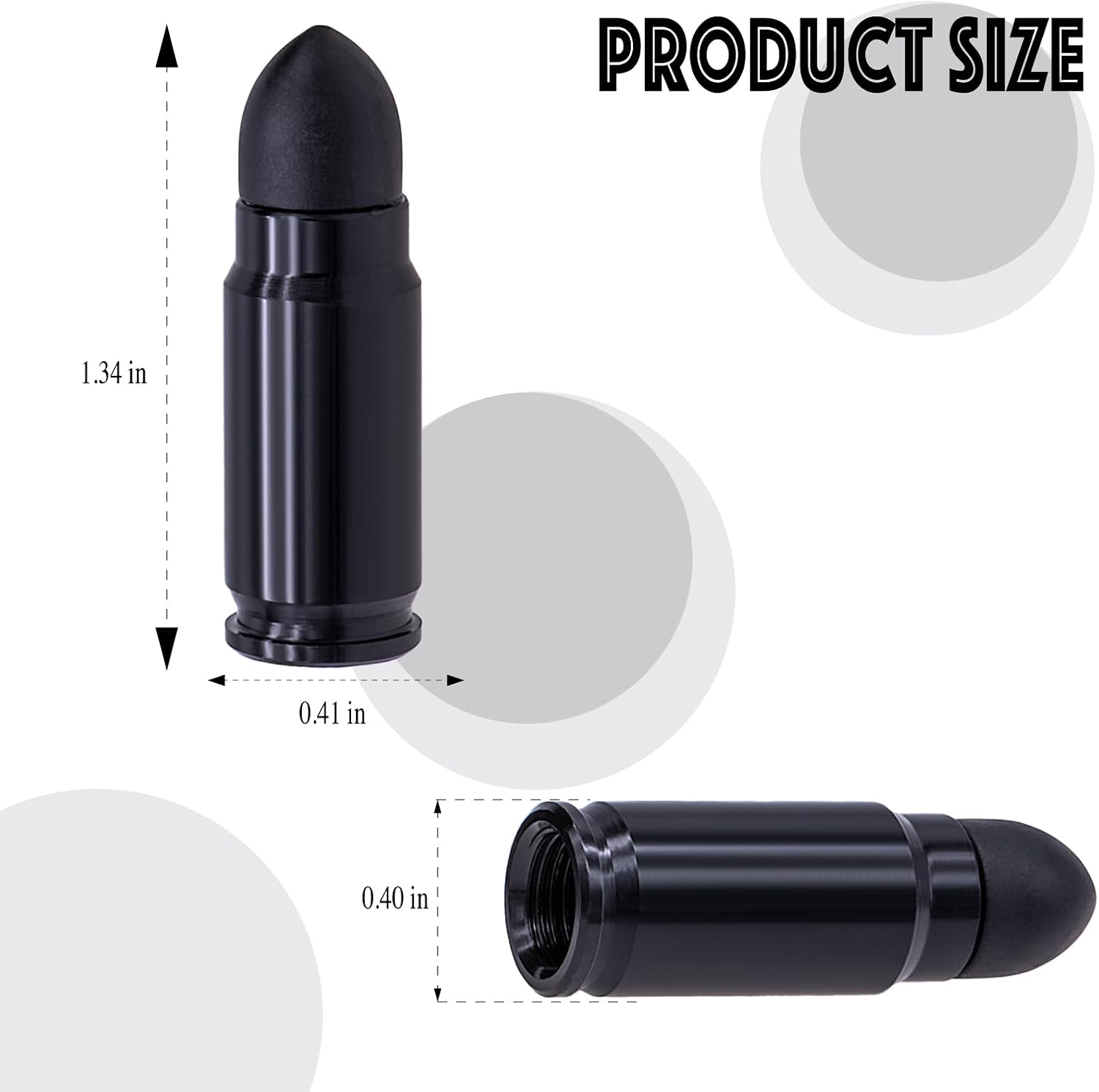4PCS Bullet Style Tire Valve Stem Caps, Plastic Tip Tire Valve Caps, Aluminum Alloy Dustproof Waterproof Valve Caps Cover fits Cars, Trucks, Bikes, Motorcycles and Bicycles(Black) image 2