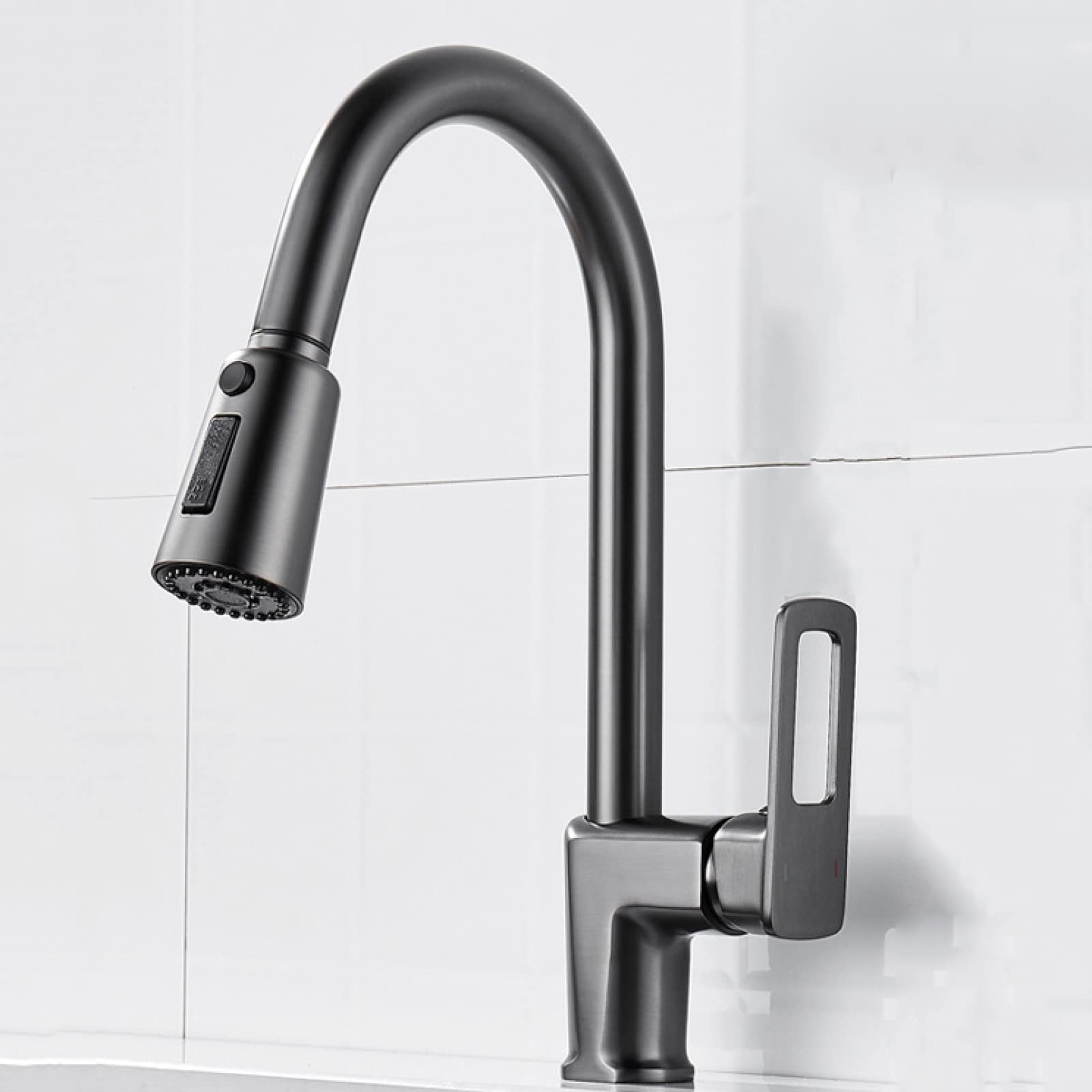 Robinet de cuisine extractible anti-éclaboussures pour laver les grands plats